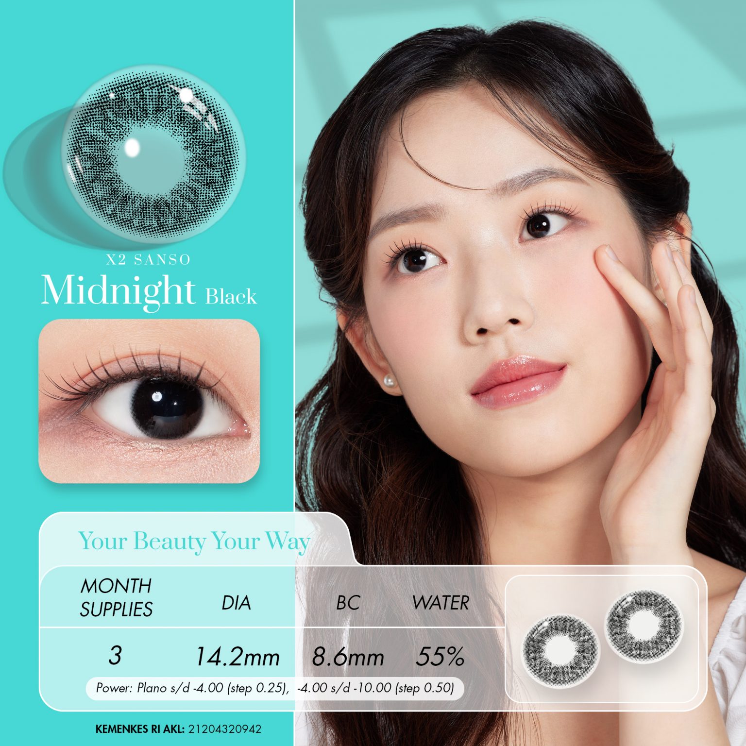 X2 Sanso Midnight (DIA 14,2MM) X2 Softlens